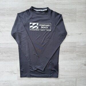 Spicy Tuna Swim Shirt Rash Guard Men's Small Long Sleeve Gray Florida EUC